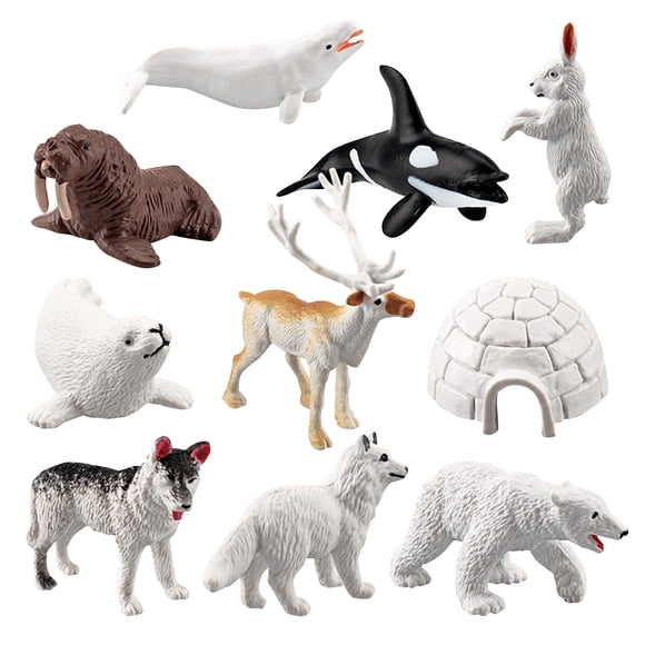 IROINID 10Pc Honey Badgers Animal Toys Figurines Home Decorate Preschool Educational Arcti Winter Animals Christmas