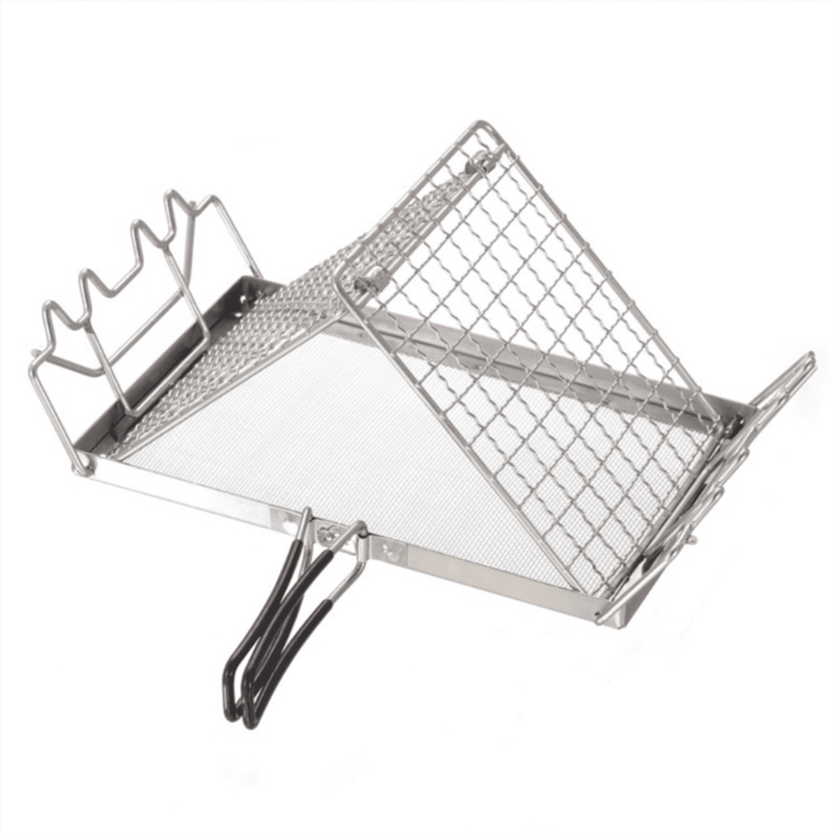 Stainless Steel Toaster Rack Folding Bread Heaters Camping Adventure Bread Toaster Tray Adjusted Steel Folding Grill,1 x Bread oven heating bracket