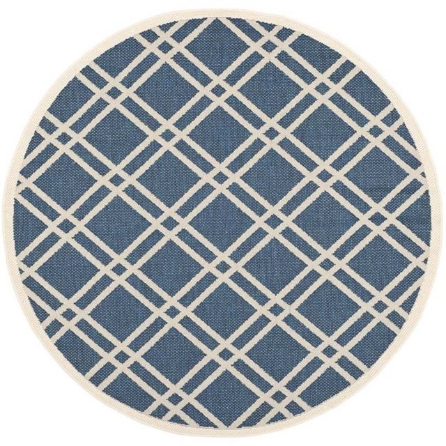 Safavieh Tapis d'Intérieur/extérieur Cour Marine - Rond 6 Pieds7 Pouces