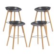 thumbnail image 1 of Bronte Living 26 inch Modern Polypropylene Counter Stool with Footrest for Kitchen, Restaurant - Series Connor - White with Natural Wood Legs, 1 of 7