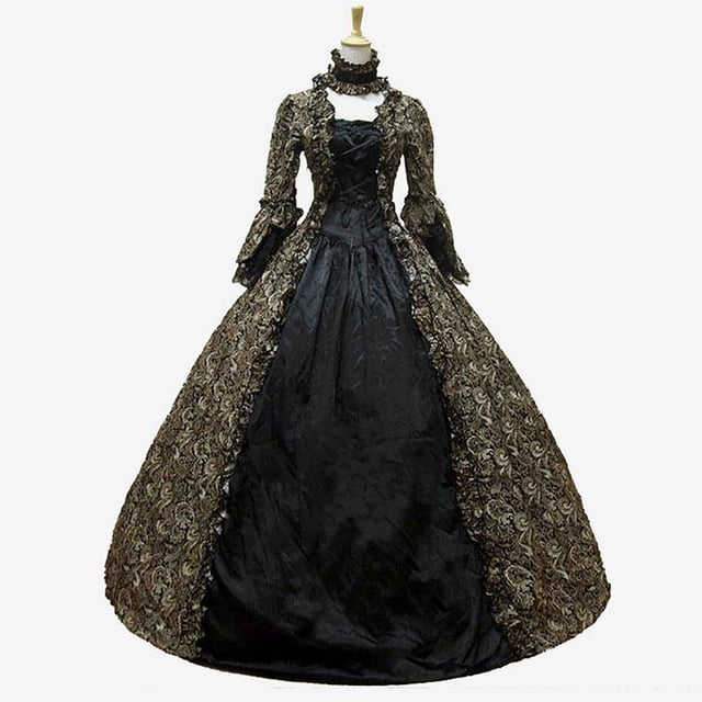 UPPADA Costumes Gothiques pour Femmes Robes Victoriennes à Manches Longues Robe Corset Grande Taille Robe Maxi Fluide Robe de Fête Robe Cocktail Robe Lacée Robe de Mascarade Jolies Robes de Bal Offres du Jour 2025