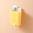 thumbnail image 3 of 1PC Spoon And Lid Rest Wall Mounted Storage Box With Hook Mobile Phone Holder Mobile Phone Charging Station Remote Control Storage Box Self Adhesive Double Sided Tape Fixed Position Black, 3 of 8