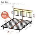 thumbnail image 3 of GUNAITO Floating Bed Frame Full Size with LED Lights and Charging Station Modern Metal Platform，Black, 3 of 9