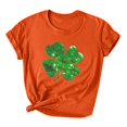 thumbnail image 1 of Besolor T-Shirts de la Saint-Patrick pour Femmes, Col Rond, Manches Courtes, T-Shirts Basiques, T-Shirts Graphiques Shamrock, Hauts de Festival, 1 of 3