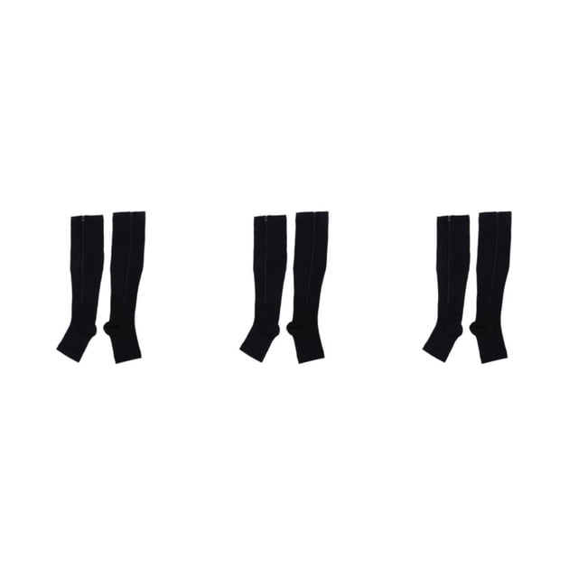 Maytalsory Breathable Zippered Compression Socks Performance With Maximum Comfort black S/M 3Set