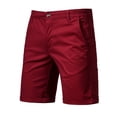 thumbnail image 1 of Yuzhih Summer Shorts for Men Slim Stretch Twill Flat Front Shorts Basic Solid Color Lounge Shorts with Pockets, 1 of 3