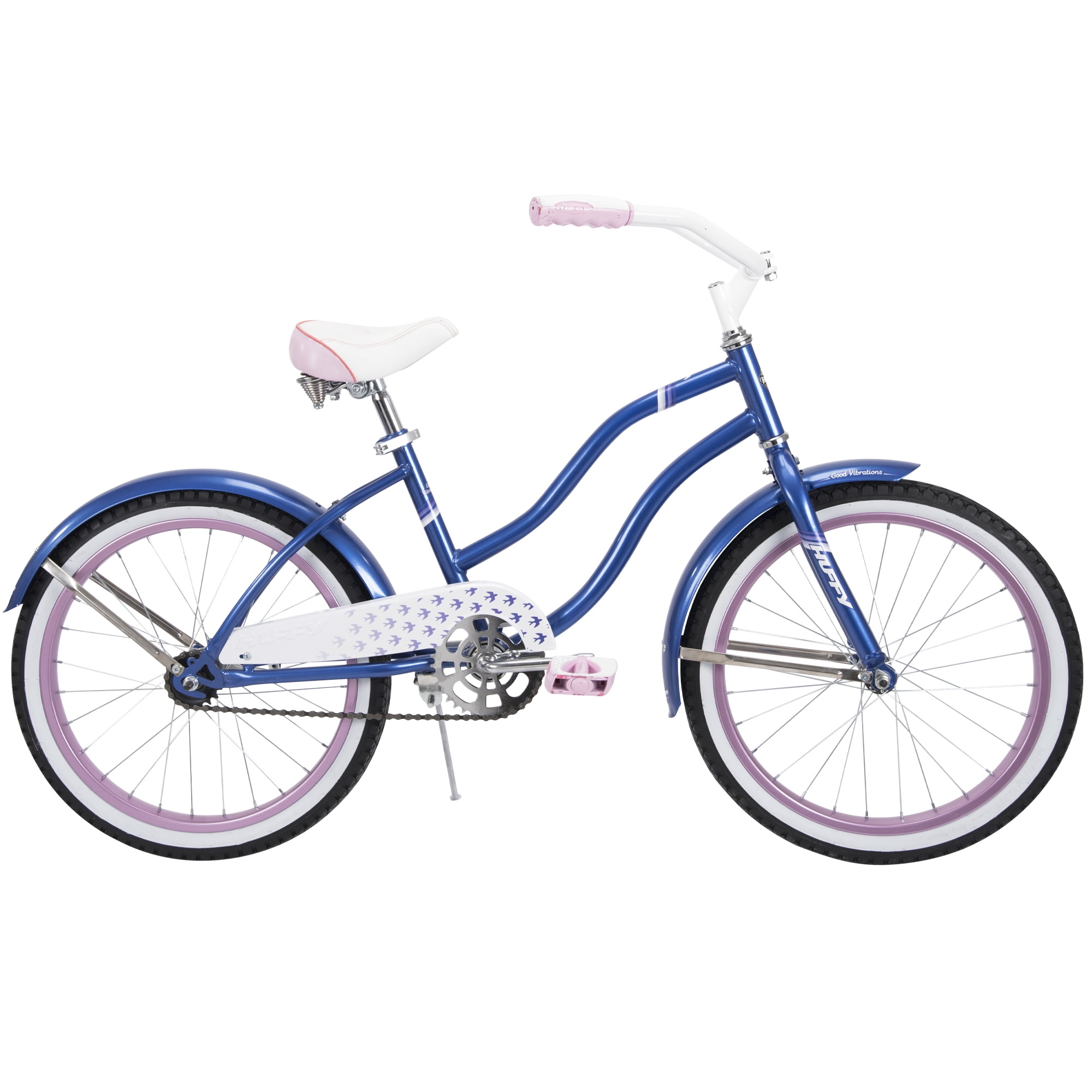 Huffy 20” Good Vibrations Cruiser Bike, Fits Riders 44”-56”, Blue, Ages 5-9, Girls