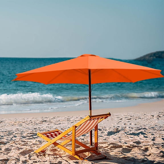 Dvkptbk 8.2ft Beach Umbrella for Sand, Outdoor Portable Umbrella Replacement Top Suit 6 Ribs for Beach Patio Garden Pool Backyard