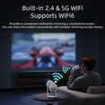 thumbnail image 2 of Projecteur 4K Ultra-Portable J1 avec Mise au Point Automatique et Correction de Trapèze, Rotation à 360°, Android 11.0, Wi-Fi/BT5.1, 150 Lumens LED, Écran de 30-150 Pouces, Support Intégré - Projecteur de Cinéma Maison Blanc à Prise US, 2 of 6