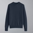 thumbnail image 1 of VgaVtl Womens Sweaters Cotton Turtleneck Long Sleeve Womens Fall Sweaters Solid Color Knit Layering Blue Relaxed Fit Sweaters, 1 of 7