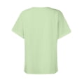 thumbnail image 5 of Dealovy Womesn Tops Summer Casual V Neck Buttons T-Shirts Short Sleeve Solid Color Loose Fitted Tees, 5 of 5