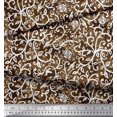 thumbnail image 2 of Soimoi Poly Georgette Fabric Leaves,Bird & Rose Flower Printed Fabric 1 Yard 42 Inch Wide, 2 of 3