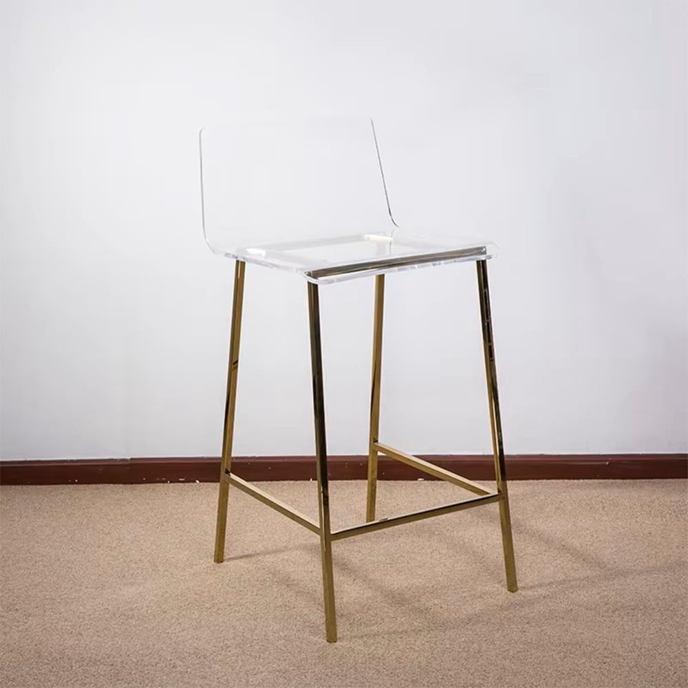 Lot de 3 tabourets de comptoir en acrylique transparent et doré – Heavenly Collection | Idéal pour îlot de cuisine ou salle à manger