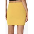 thumbnail image 3 of Jupe Tube Double Couche Taille Haute en Coton Extensible Basique pour Femmes, 3 of 7