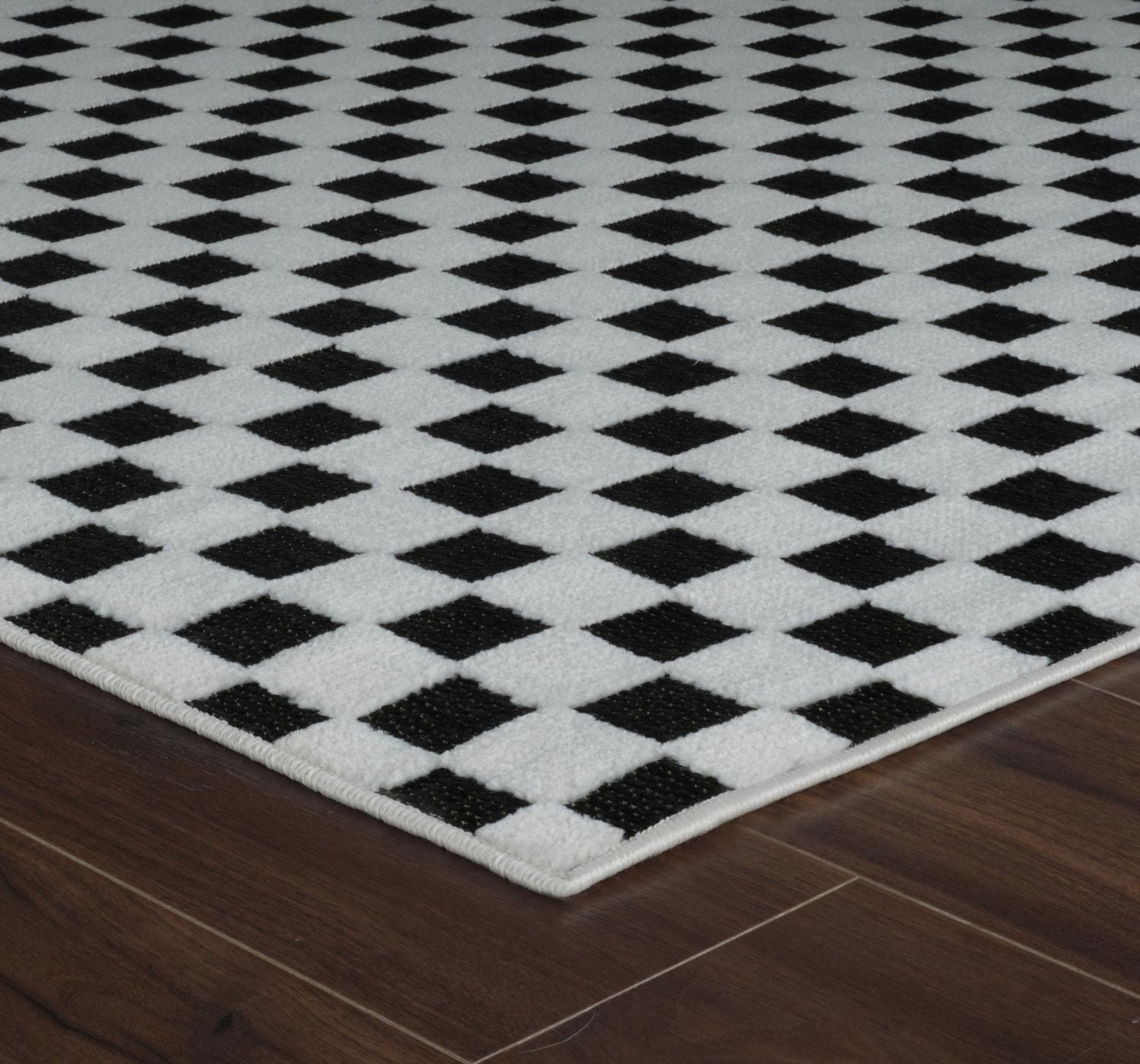 Rug Branch Maise Checkered Indoor Outdoor Area Rug, Black White, Modern - Entryway, Hallway, Bathroom, and Kitchen