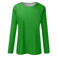 thumbnail image 4 of Timegard Womens Tops Long Sleeve Round Neck Solid Color Basic Tee Fall Casual Comfy Loose Tops Blouse, 4 of 5