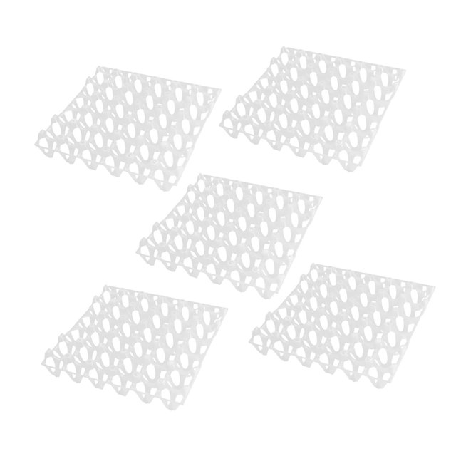 veasfak 30 Grid Egg Tray Egg Storage Container Egg Organizer Rack Stackable Reusable Egg 5pcs White