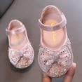 thumbnail image 3 of MEZZALL Sandales pour Filles Mode Printemps Été Fête Robe Danse Spectacle Chaussures de Princesse Perle Strass Nœud Bout Rond Talon Bas Confortables Respirantes Chaussures pour Tout-Petits, Rose, 2-2,5 Ans, 3 of 6