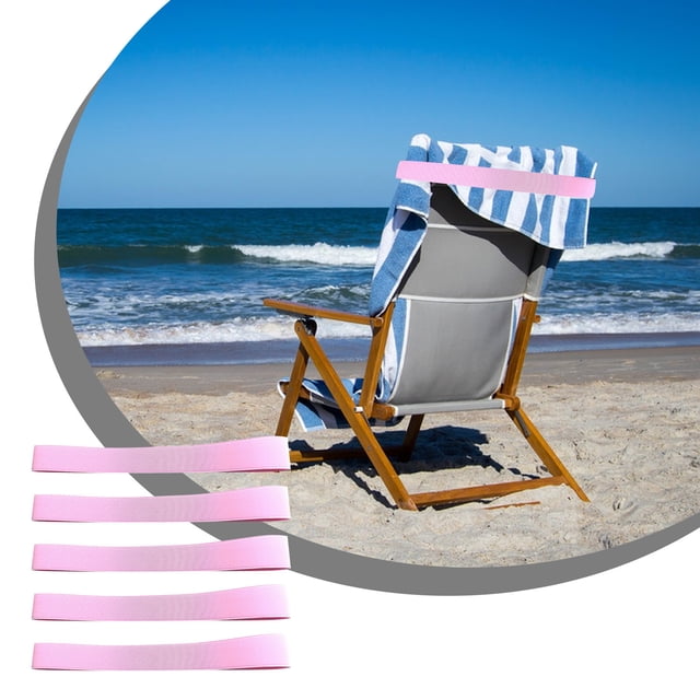 Meitianfacai Lot de 5 Sangles pour Serviette de Chaise de Plage, Sangles Élastiques Verrouillables pour Serviette de Chaise de Plage, Indispensable pour Chaise de Plage, 5 Couleurs