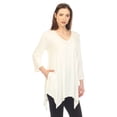 thumbnail image 2 of White Mark Tunique à Manches 3/4 pour Femmes, Taille Empire, Col en V, 2 of 6