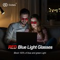 thumbnail image 3 of Goiteia Lunettes Anti-Lumière Rouge et Bleue pour Bloquer le Sommeil, Lumière Bleue et Verte, Lunettes Teintées Rouges pour Soulager la Fatigue Oculaire et Améliorer le Sommeil, Charnières à Ressort pour un Confort Supérieur, 3 of 7