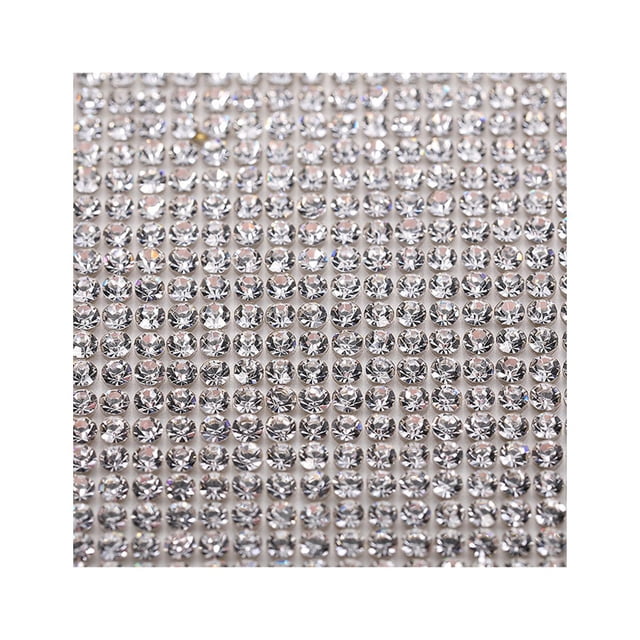 Baohd Crystal Rhinestone Ribbon Clothing Accessories Sticker Convenient Using Present Decoration Sheet with Shine Appearance Exquisite white 8double side tape