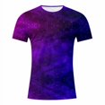 thumbnail image 1 of LUOGENLI T-shirts pour Homme pour Hommes T-Shirt à Col Rond à Imprimé Numérique 3D Ciel Étoilé T-Shirt pour Homme T-shirts Graphiques T-shirts de Pâques pour Homme T-Shirt Graphique Drôle Saint-Valentin Violet m, 1 of 1