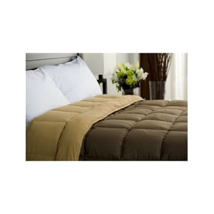 TWIN size 72"x90" Microfibre Hypoallergenic Synthetic Comforters color BROWN (2 Tone) 1/ Pack