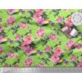 thumbnail image 3 of Soimoi Poly Georgette Fabric Bird,Leaves & Rose Floral Print Fabric by the Yard 42 Inch Wide, 3 of 3