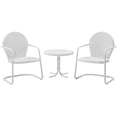 thumbnail image 1 of Crosley Furniture Griffith 3 Piece Metal Patio Conversation Set in White, 1 of 5