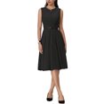 thumbnail image 1 of INSPIRE CHIC Robe Sans Manches pour Femme à Fermeture Éclair, Ceinturée, Coupe Ajustée et Évasée, Robe Midi de Bureau, m Noir, 1 of 6