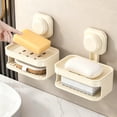 thumbnail image 4 of Fridja Christmas Decorations Wall-mounted Suction Cup Soap Dishs No-drill Double-layer Drains Rack, 4 of 6