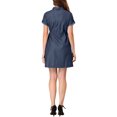 thumbnail image 3 of INSPIRE CHIC Robe d'Été Décontractée pour Femme à Boutons devant à Manches Courtes P Bleu Marine, 3 of 7