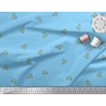 thumbnail image 2 of Soimoi Blue Poly Georgette Fabric Leaf Leaves Print Fabric by Yard 52 Inch Wide, 2 of 3