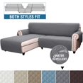 thumbnail image 1 of CHOK L-Shape Sofa Slipcover Sectional 3 Seater Chaise Cover Pet Dogs Couch Protector  (Black Large), 1 of 10