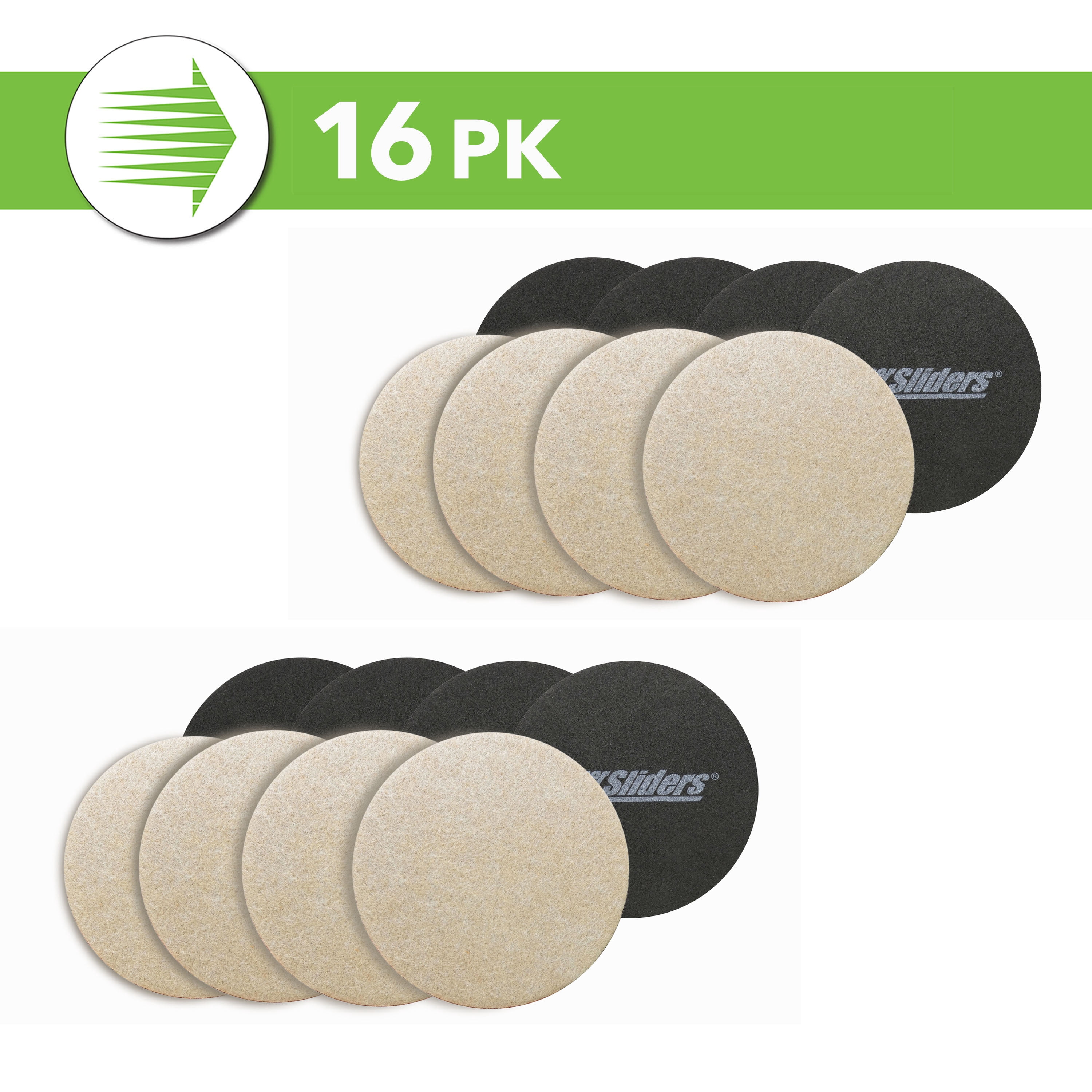 Super Sliders 2-1/2 inch Beige Round Felt Furniture for Hardwood and Tile Floors, 16 Pk