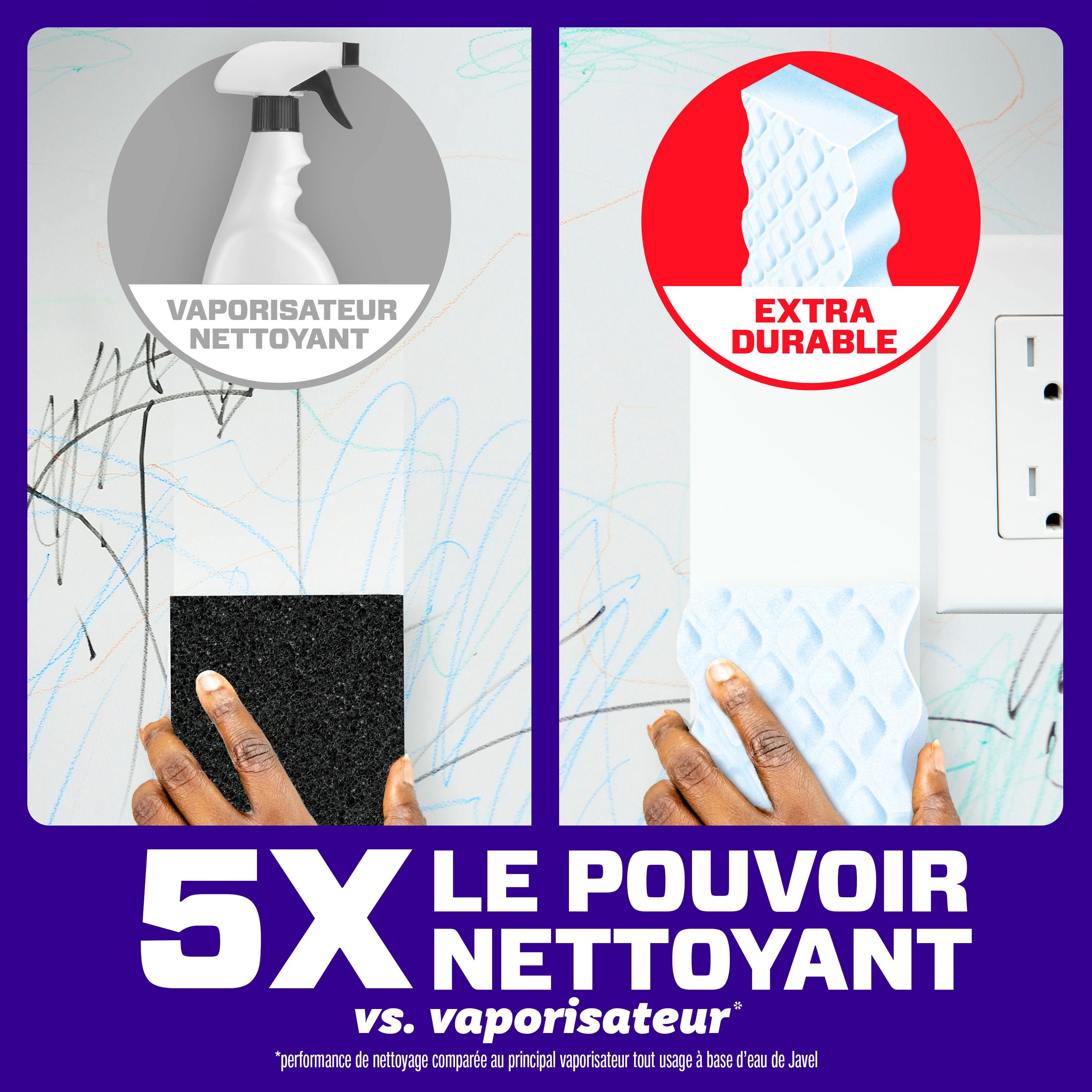 Éponge Effaceur magique M. Net, nettoyant tout usage, récurant nettoyant, Extra résistant, 4 u