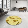 thumbnail image 4 of Ahgly Company Tapis d'Intérieur Lavable en Machine Carré Caramel Brun, 5 Pieds Carré, 4 of 7