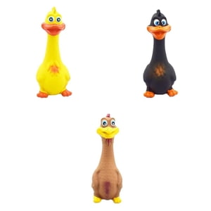 3pcs Caoutchouc Poulet criant Caoutou Canard Squeaky Jouet de chien traiter Chew animaux de compagnie