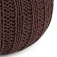 thumbnail image 2 of Simpli Home Shelby Boho Round Hand Knit Pouf in Chocolate Brown Cotton, 2 of 5