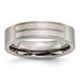 thumbnail image 1 of Titanium Flat 6mm Sterling Silver Inlay Brushed Band Ring 8.5 Size, 1 of 7