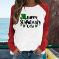 thumbnail image 2 of QIPOPIQ T-Shirts à Manches Longues à Col Rond pour Femmes T-Shirts de la Saint-Patrick T-Shirt Imprimé Trèfle de Printemps T-Shirt Vert Porte-Bonheur T-Shirts de la Saint-Patrick Tuniques Patchwork Hauts Chemises de Fête Aubaines, 2 of 6