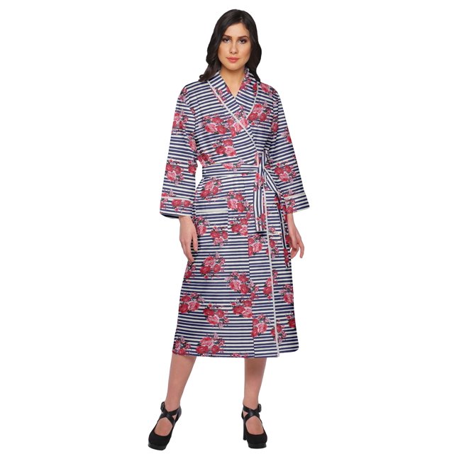 Moomaya Printed WoMen's Robe Dressing Gown With Pockets Bath Robe Girls