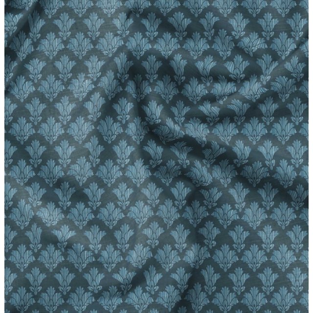 Soimoi Velvet Fabric Palmette Damask Print Sewing Fabric Yard 58 Inch Wide