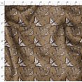 thumbnail image 4 of Soimoi Brown Modal Satin Fabric Flower & Butterfly Printed Craft Fabric by The Yard 42 Inch Wide, 4 of 5