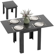 HOMCOM 55" Extendable Dining Table, Kitchen Table for 4-6 Person, Black