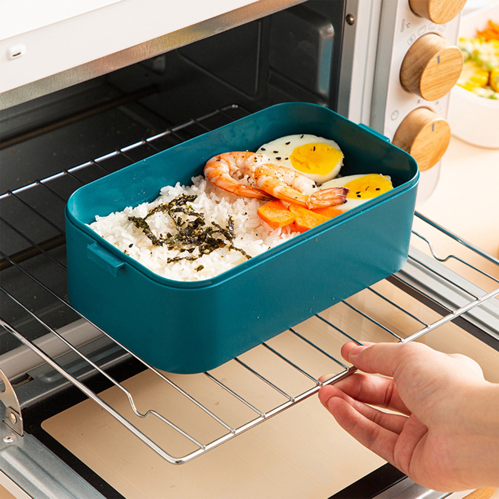 Yhmxh Lunch Box for Kids Kitchen Gadgets Bento Box, Plastic Double Layer Lunch Box, Microwave Oven Special Lunch Box, Separated And Sealed Picnic Box Lunch Containers Bentgo Lunch Box