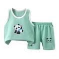 thumbnail image 1 of Hiiyo Little Boys Summer Outfits Cartoon Print Soft Tank Top & Shorts Set, Sizes 5-6Y, 1 of 2