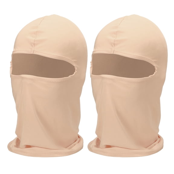 Uxcell 2 Pcs Cagoule d'Été pour le Visage, Cagoule de Protection Solaire en Polyester Couvrant le Visage, Masque Intégral Rafraîchissant pour Hommes Femmes Pêche Moto Cyclisme, Beige Foncé