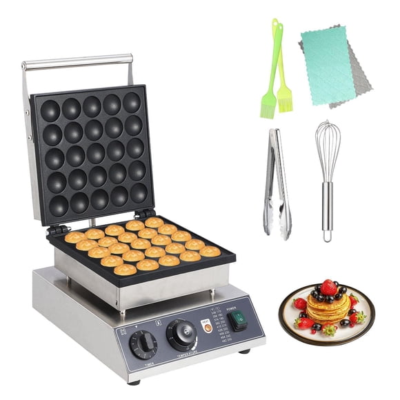 Commercial Round Muffin Maker 25Pcs - Rapid Efficient Heating, Easy-to-Use Design,Nonstick Surface, Precise Time and Temperature Control for Snacks, Desserts